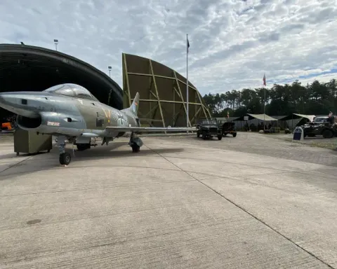 G-91 in front of the hangar at an event
