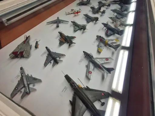 Aircraft models on a shelf